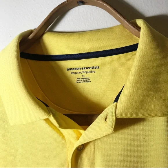 NWOT Amazon Essentials Men's Regular-fit Quick-Dry Golf Polo Shirt Yellow medium - Picture 8 of 9